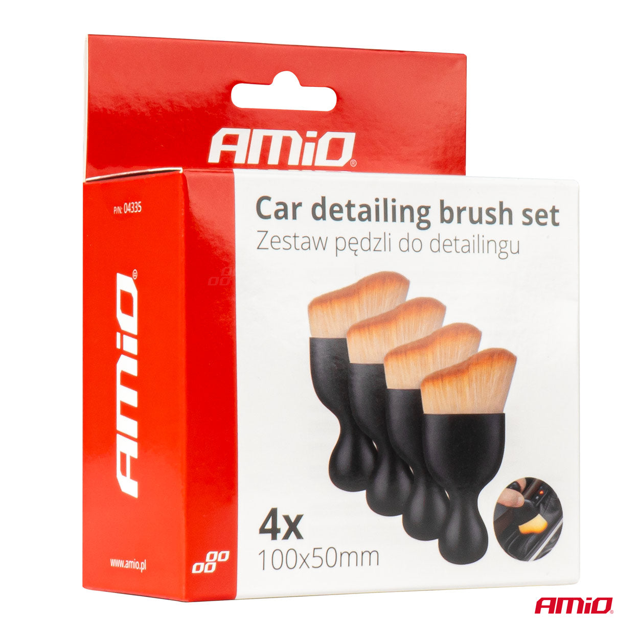 AMIO-04335 Juego de cepillos para detalles de automóviles
