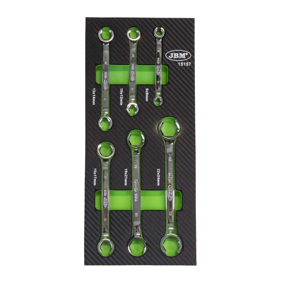 6 uds. LLAVE DE TUERCAS CON RECUBRIMIENTO DE CARBONO, BANDEJA EVA - RECUBRIMIENTO ESPEJO