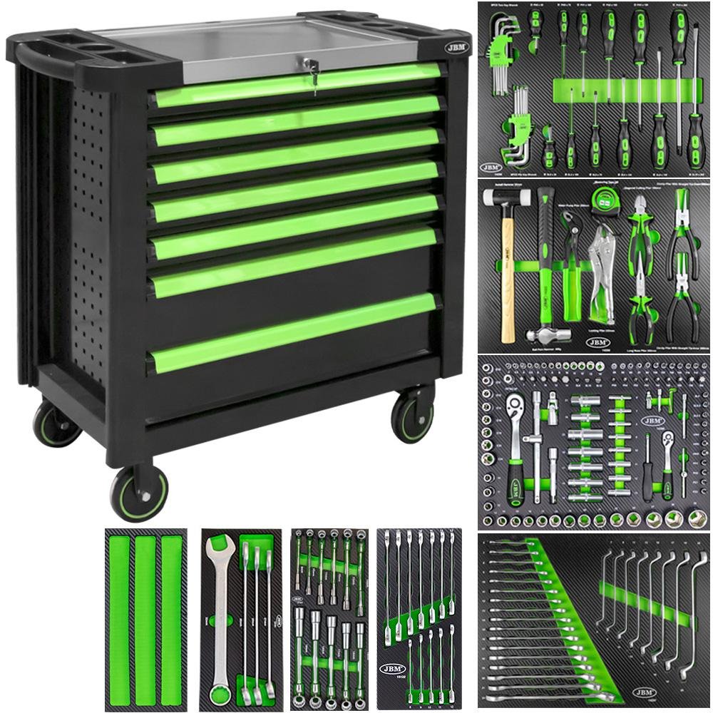 MUEBLE CON RODILLOS XL CON 7 CAJONES - VERDE