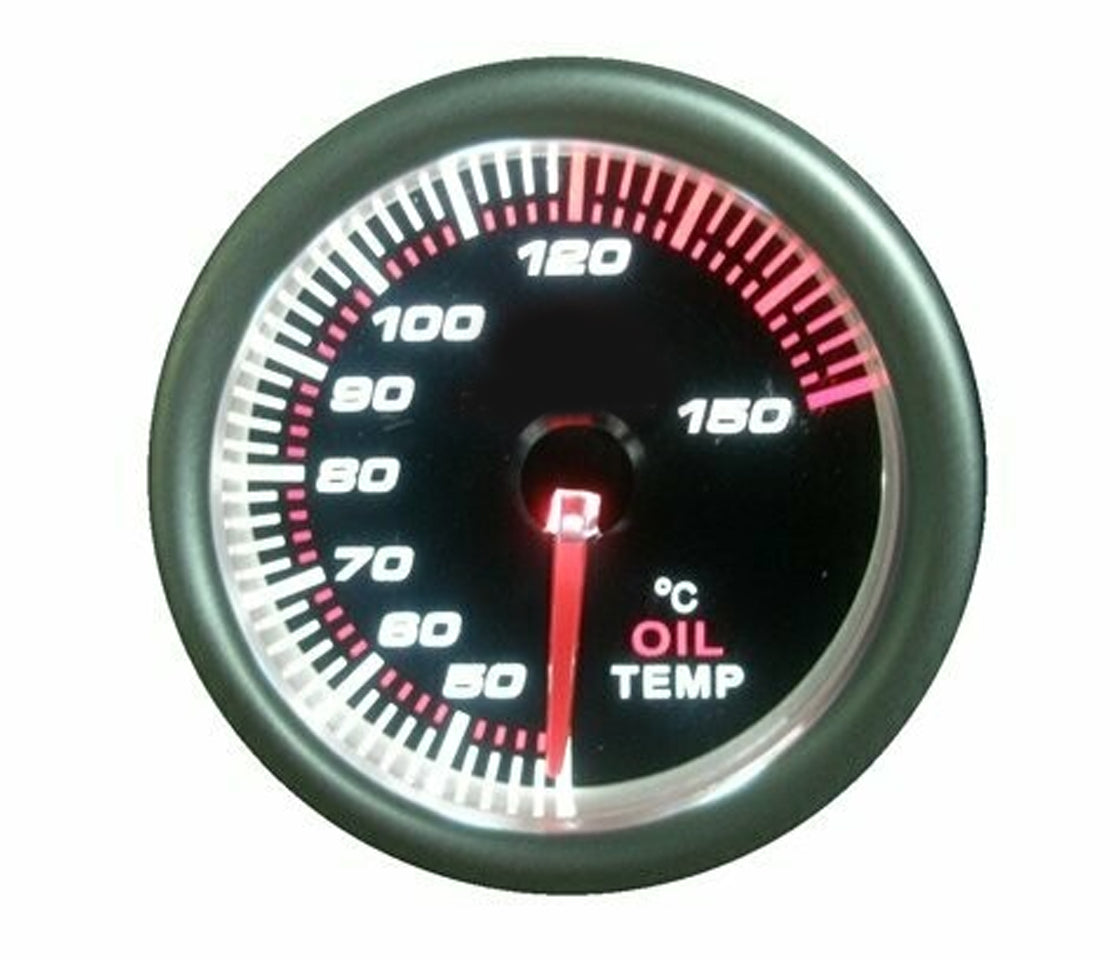 52mm Black Oil Temperature Gauge with LED Lighting