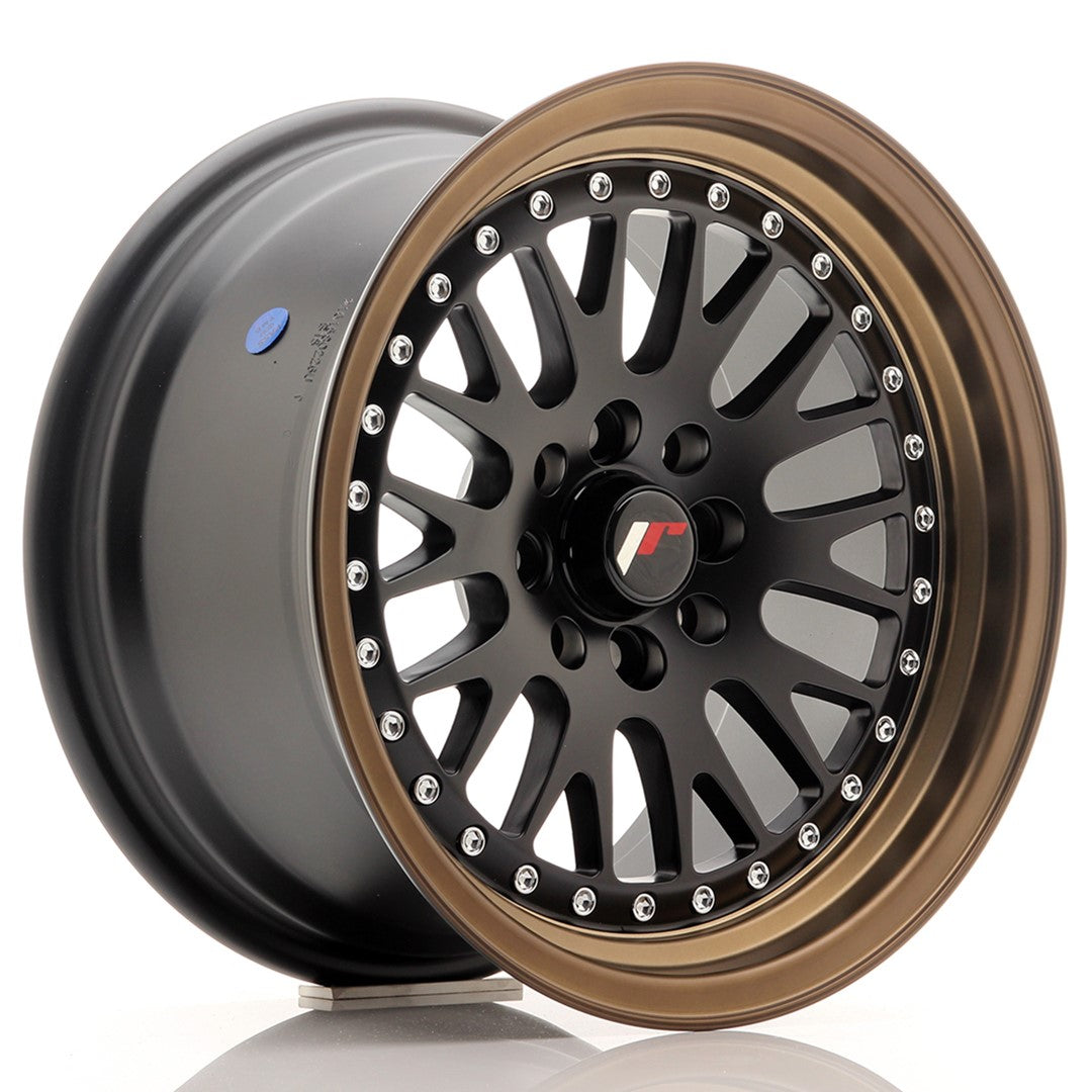 Jante JR Wheels JR10 15x8 ET20 4x100/108 Matt Black w/Bronze Lip