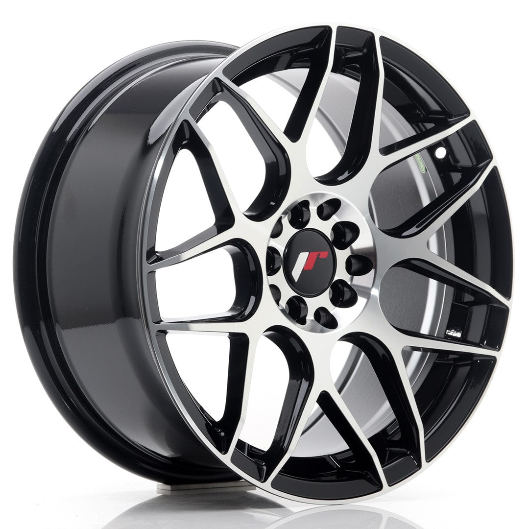 JR Wheels JR18 17x8 ET35 5x100/114 Gloss Black Machined Rim