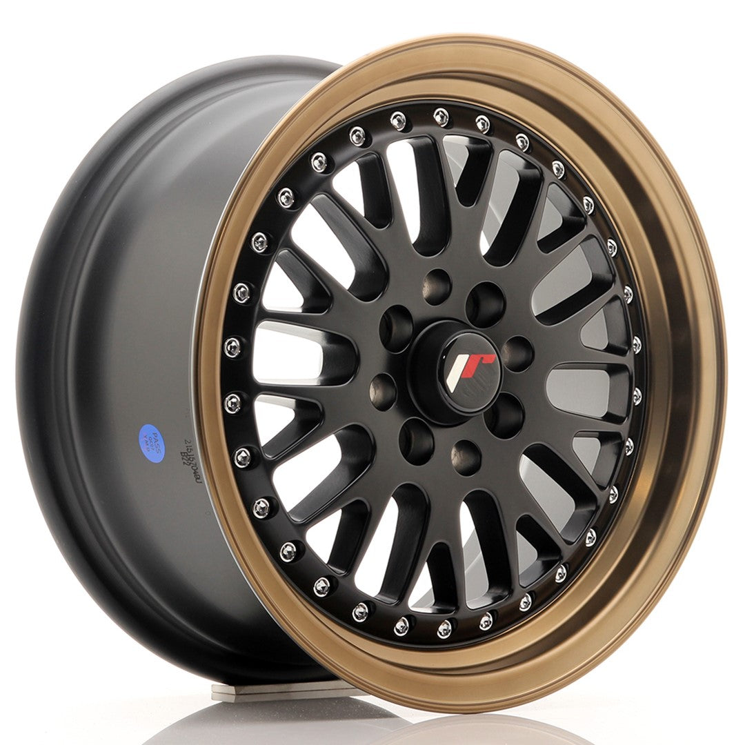 Jante JR Wheels JR10 15x7 ET30 4x100/108 Matt Black w/Bronze Lip