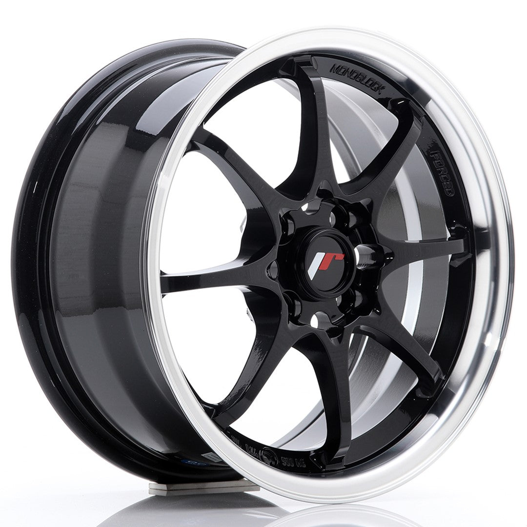 Jante JR Wheels JR5 15x7 ET35 4x100 Gloss Black w/Machined Lip
