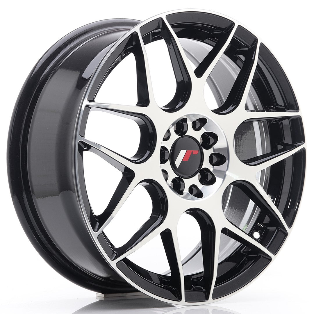 JR Wheels JR18 17x7 ET40 5x100/114 Gloss Black Machined Rim