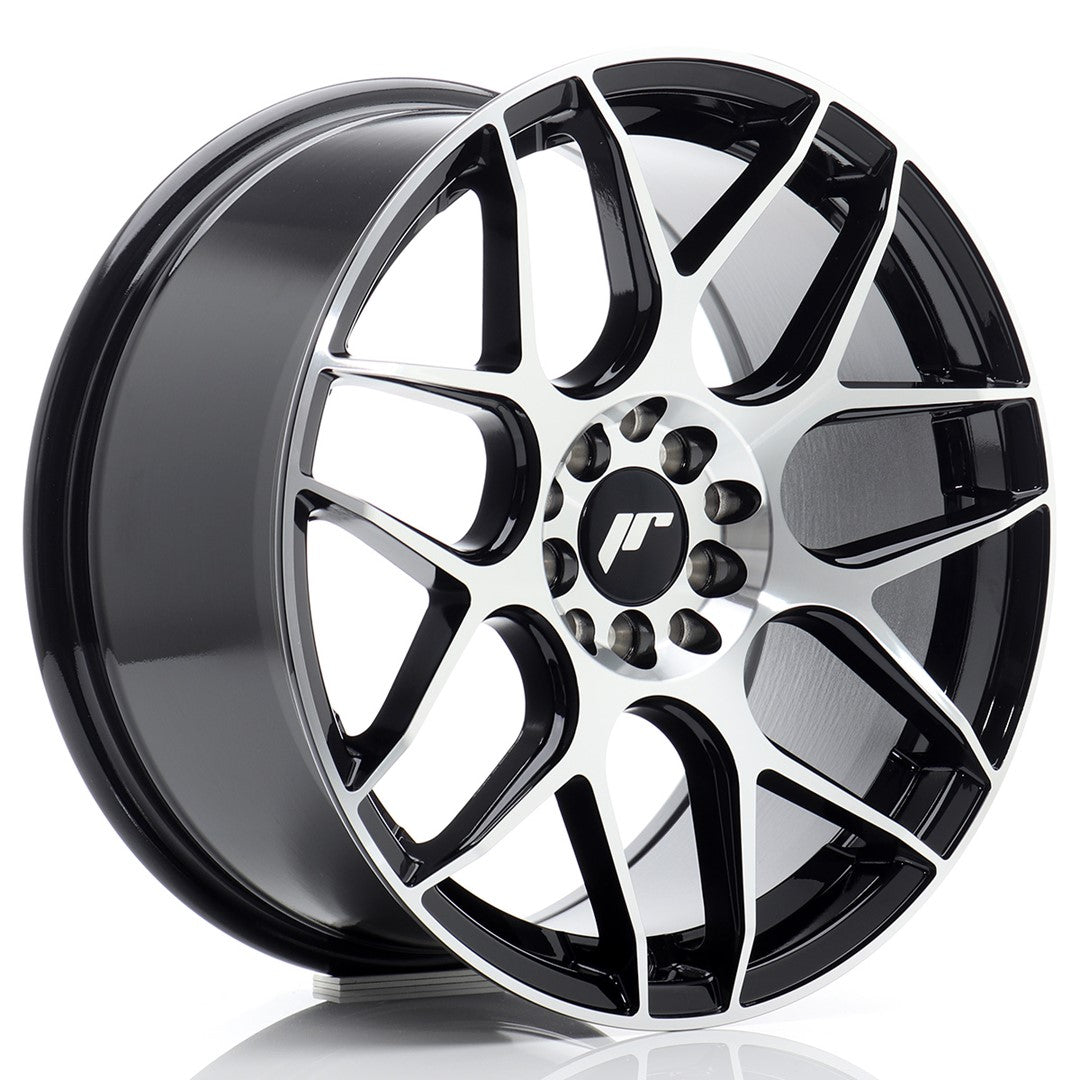 JR Wheels JR18 17x8 ET35 5x100/114 Black Machined Face Rim