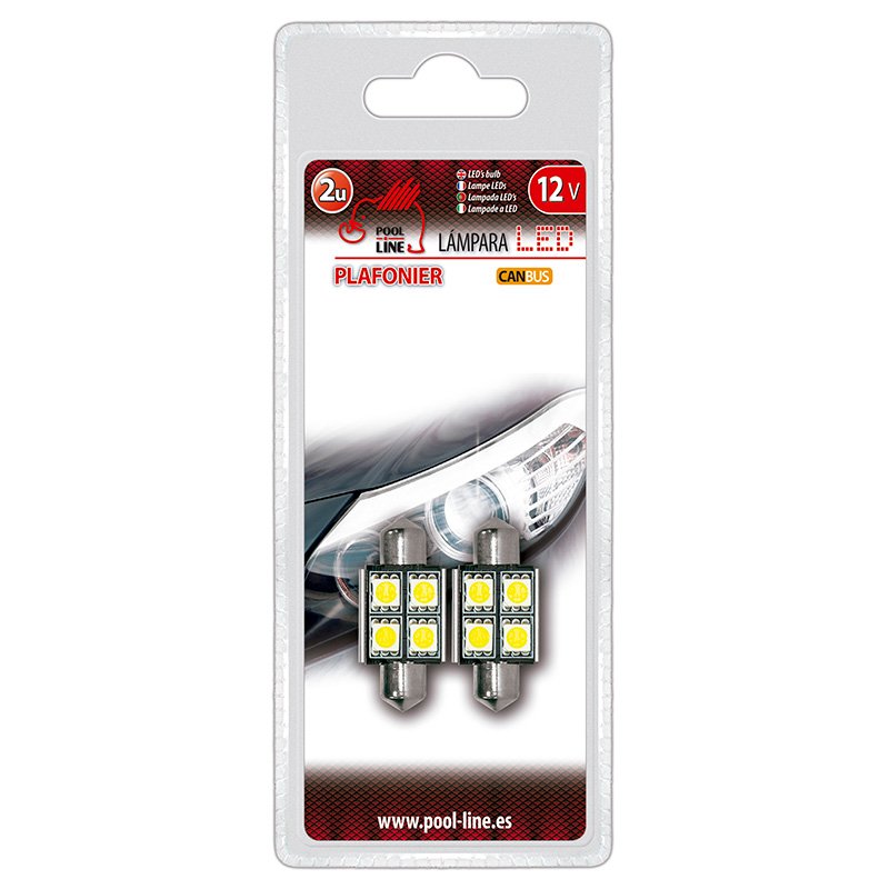 2 LED TUBE LAMPS 36MM CANBUS 12V