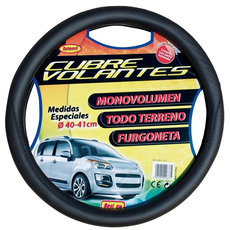 Cobertura do Volante em Couro Sintético ESPECIAL Minivan / 4X4 MED. 40-41 COR PRETA