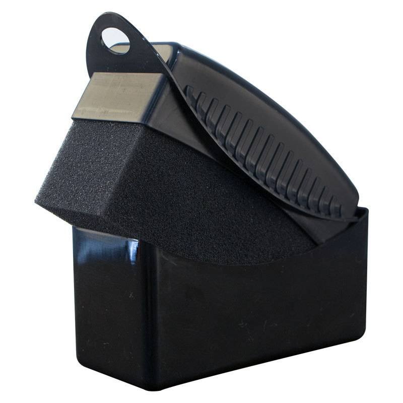 Tire cleaning applicator with black case