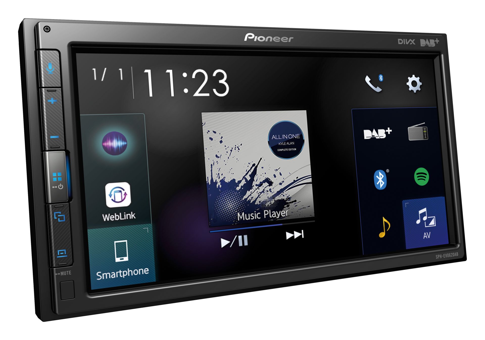 Auto-rádio 1DIN Pioneer SPH-EVO62DAB-UNI 6.8" Apple CarPlay, Android Auto, DAB+, Bluetooth