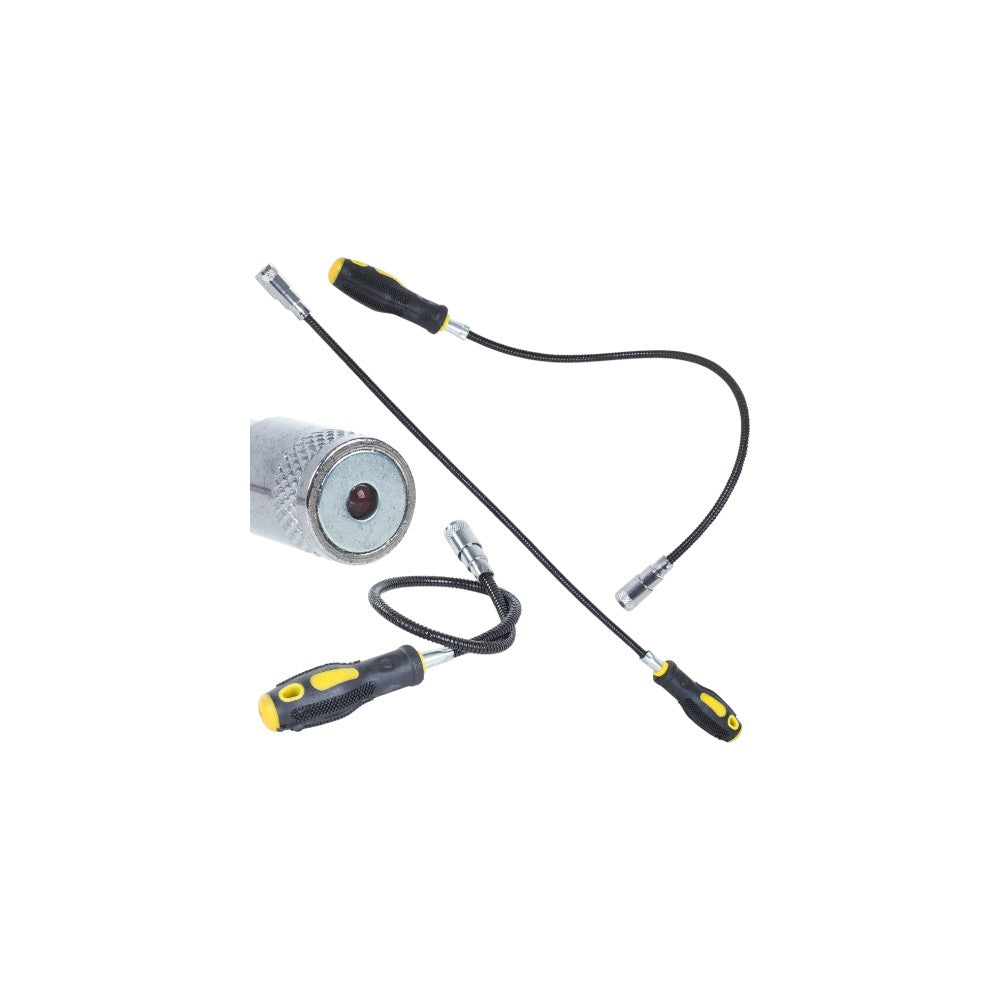 Pesca Peças Gancho Magnético Flexível com LED 57 cm | Atracção Potente + Iluminação LED