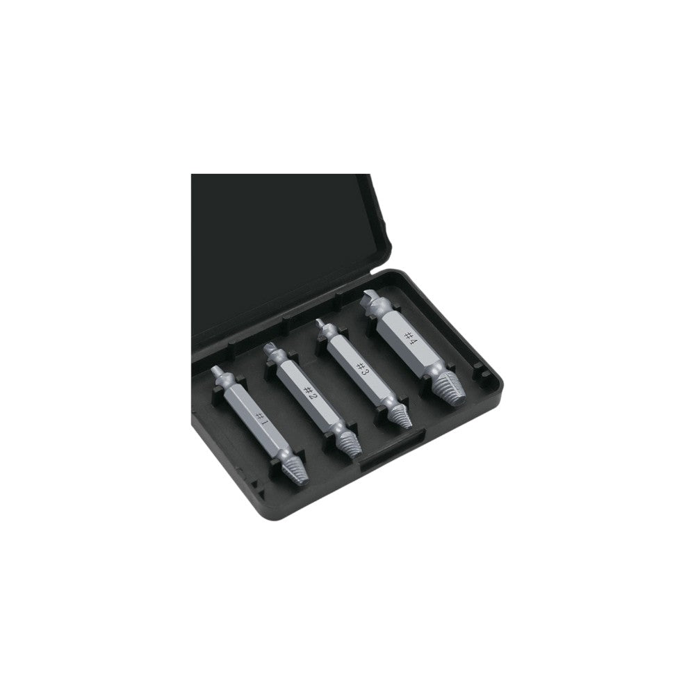 Kit de Extratores para Parafusos Quebrados 4 Peças | Aço-Ferramenta