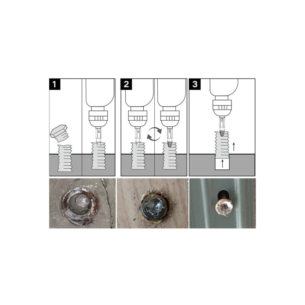 Kit de Extratores para Parafusos Quebrados 4 Peças | Aço-Ferramenta