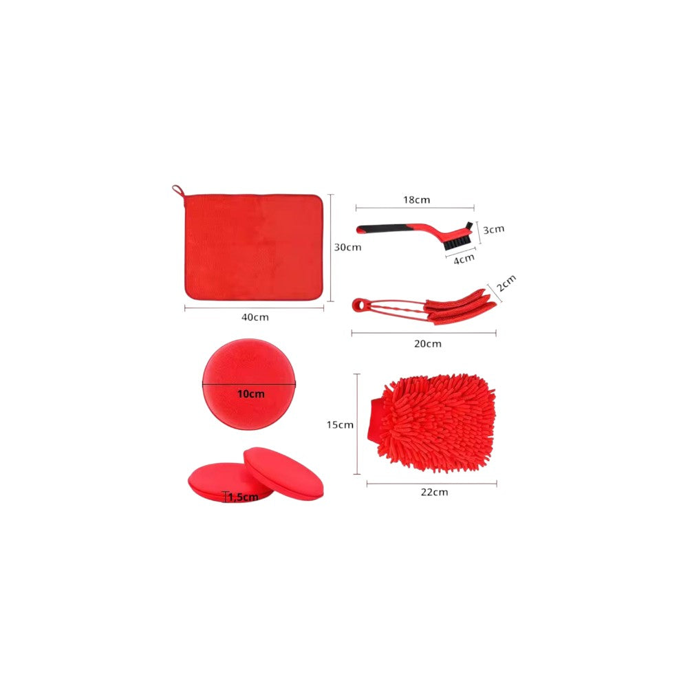 Kit de Car Detailing XXL – Escovas, Pads, Panos e Bolsa Organizadora