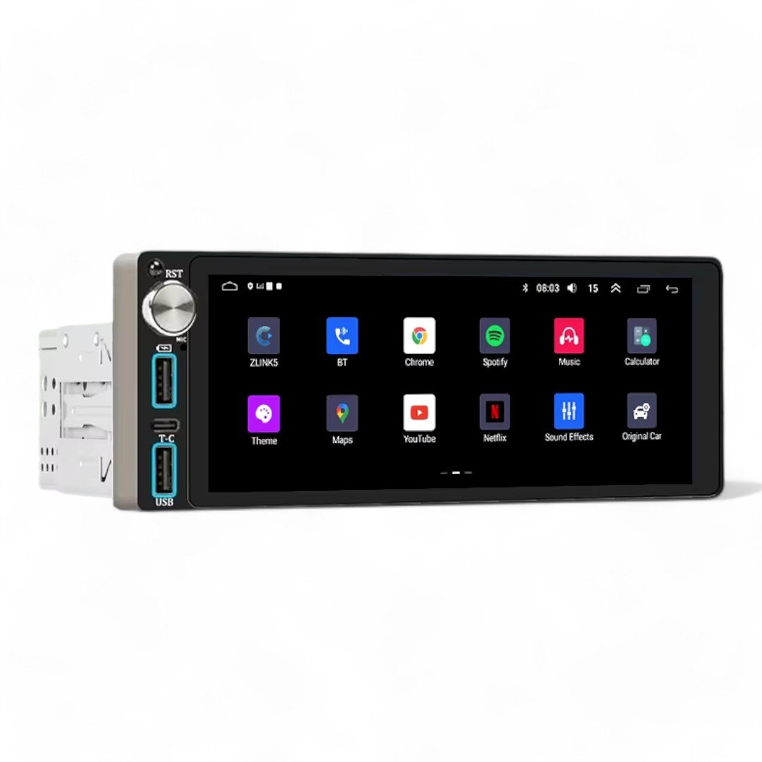 Auto Rádio 1 DIN Auto Cross AC-5 – CarPlay, Android Auto, Bluetooth e Câmera