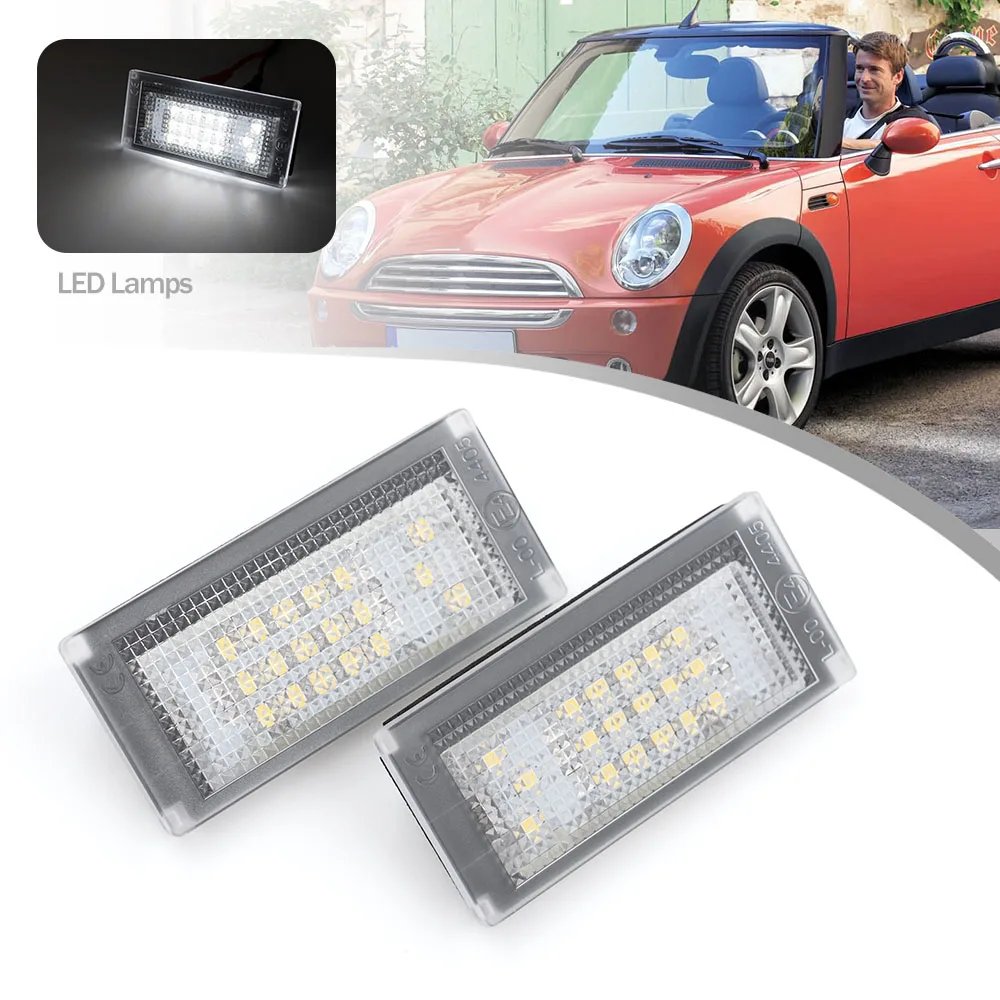 LEDs da placa de licença 2 peças Mini Cooper R50 02-06 R52 (conversível) 04-06 R53 (Coopers) (01-06)