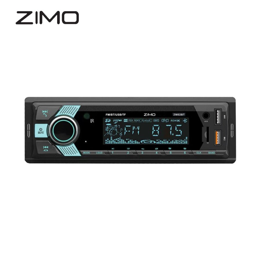 Auto Rádio ZIMO ZM02BT com USB, Bluetooth, AUX e SD