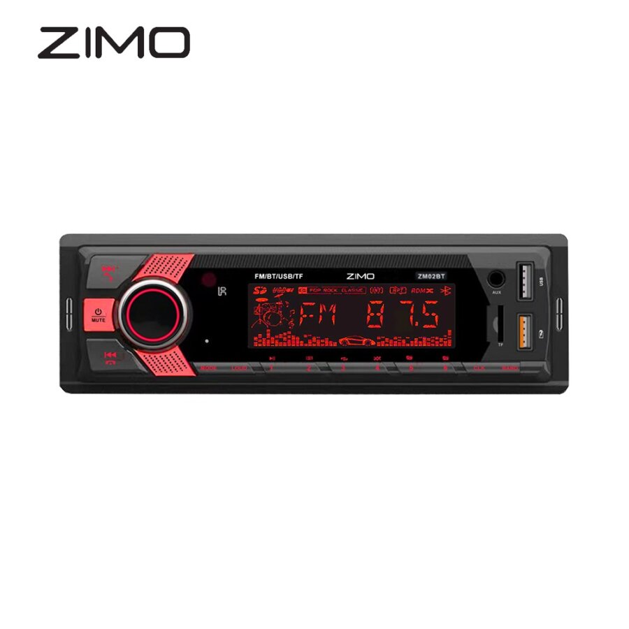 Auto Rádio ZIMO ZM02BT com USB, Bluetooth, AUX e SD
