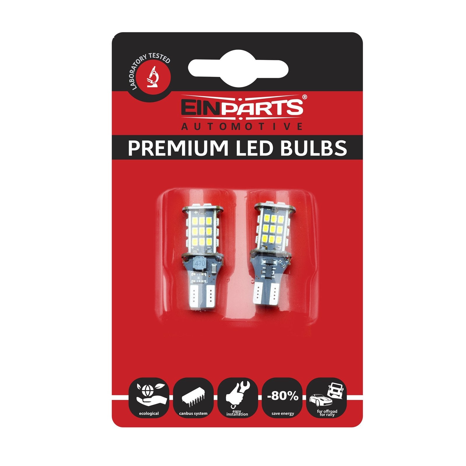 Blister 2PCS LED Bulbs W16W T15 30SMD 3020 CANBUS