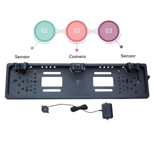 Universal License Plate Rear View Camera with Parking Sensors