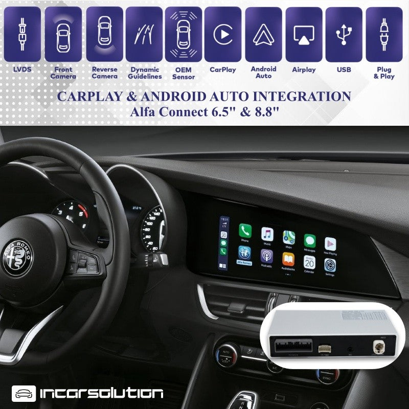 CarPlay Android Auto Camara Alfa Romeo Giulia Stelvio - Connect 6.5" & 8.8"