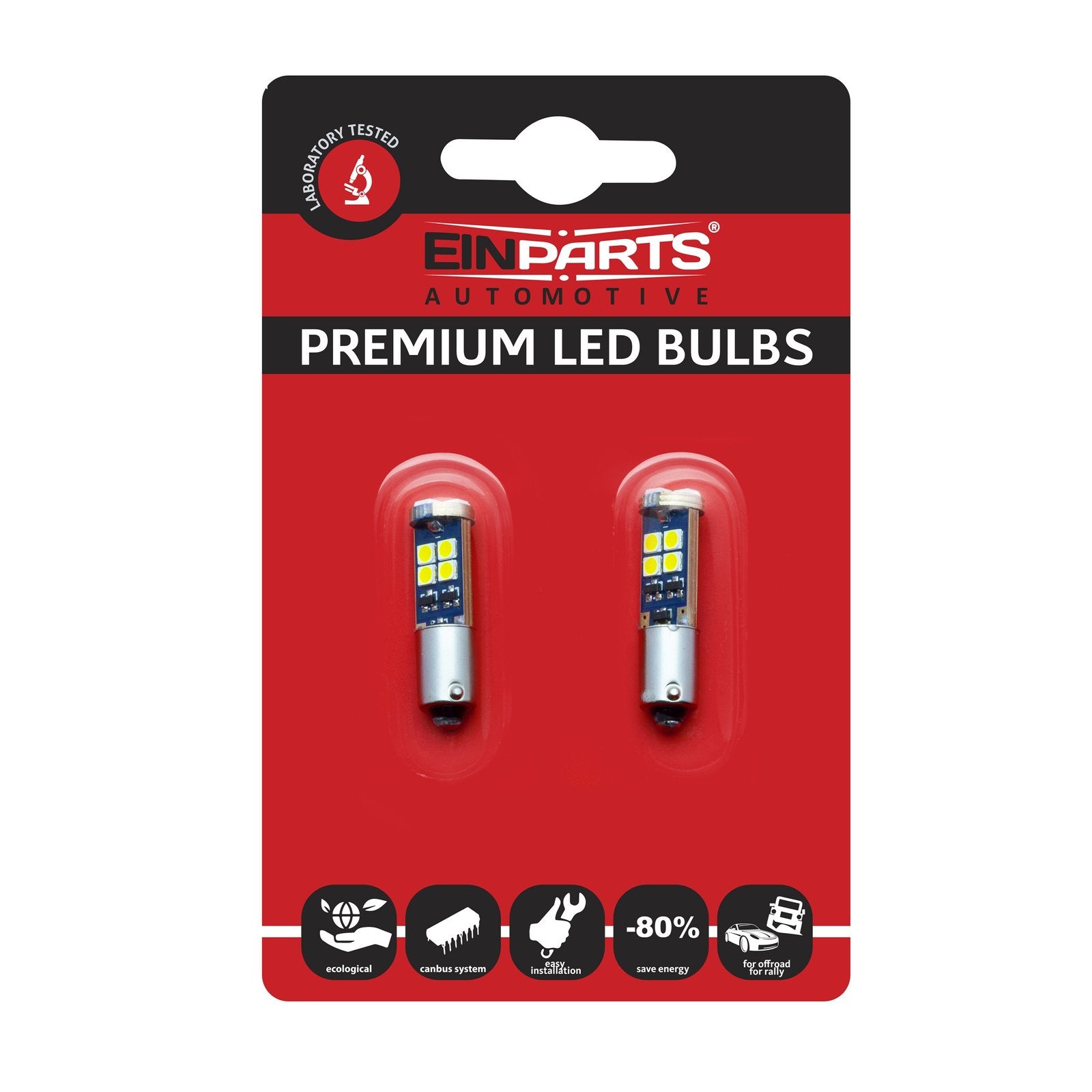 Lâmpadas LED EPL225 H6W BAX9S 12SMD 3030 CANBUS – 2 Unidades