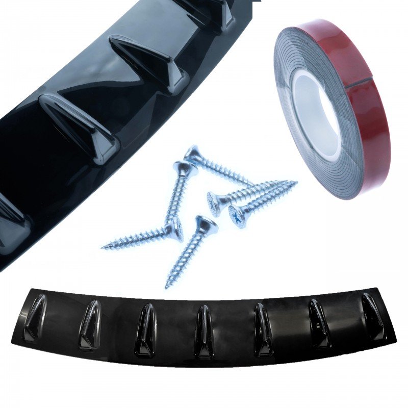 Universal Rear Diffuser in Black ABS - Shark Fin Type