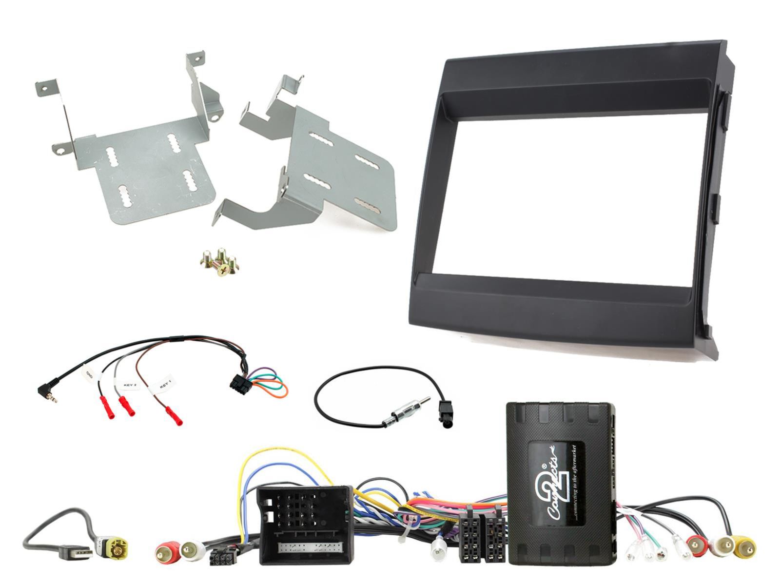 Frente 2Din + Interface Comandos Volante Infodapter Porsche Cayenne