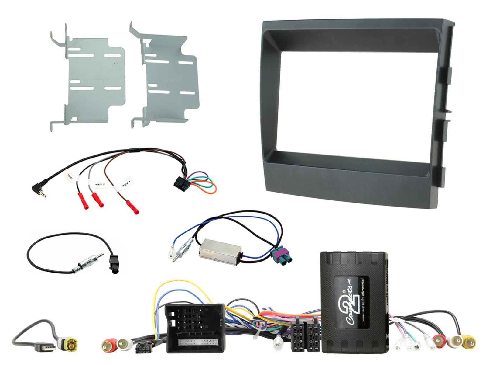 Frente 2Din + Interface Comandos Volante Infodapter Porsche Panamera