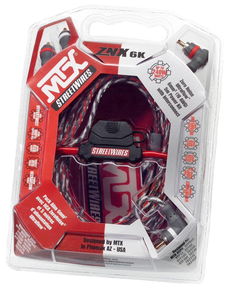 MTX ZNX6K ZeroNoise® 6mm² (10 AWG) 5 Meter Power Kit