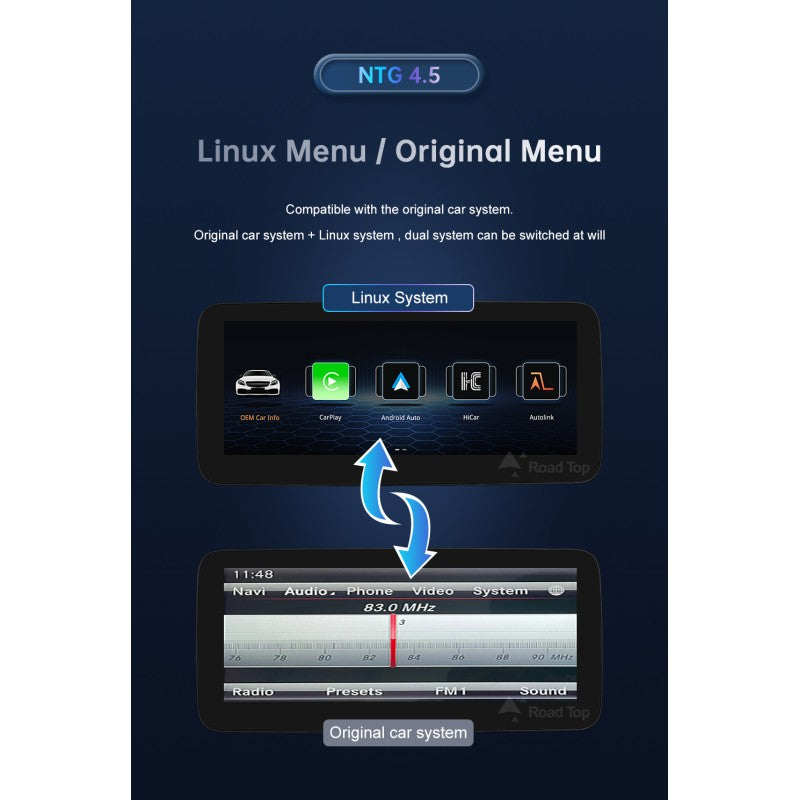 10.25β CarPlay & Android Auto screen for Mercedes NTG4.5