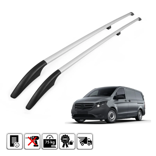 Roof Rack for Mercedes Vito W447 (2014+) SWB - Silver