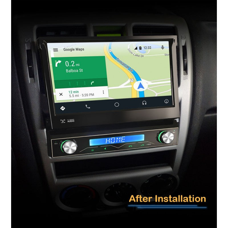 Rádio Automóvel 1 DIN Android 13 | Ecrã Tátil HD 7” | Apple CarPlay & Android Auto™