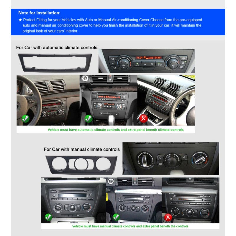 Radio CarPlay Android Auto Bluetooth USB BMW Serie 1 E81 E82 E87 E88