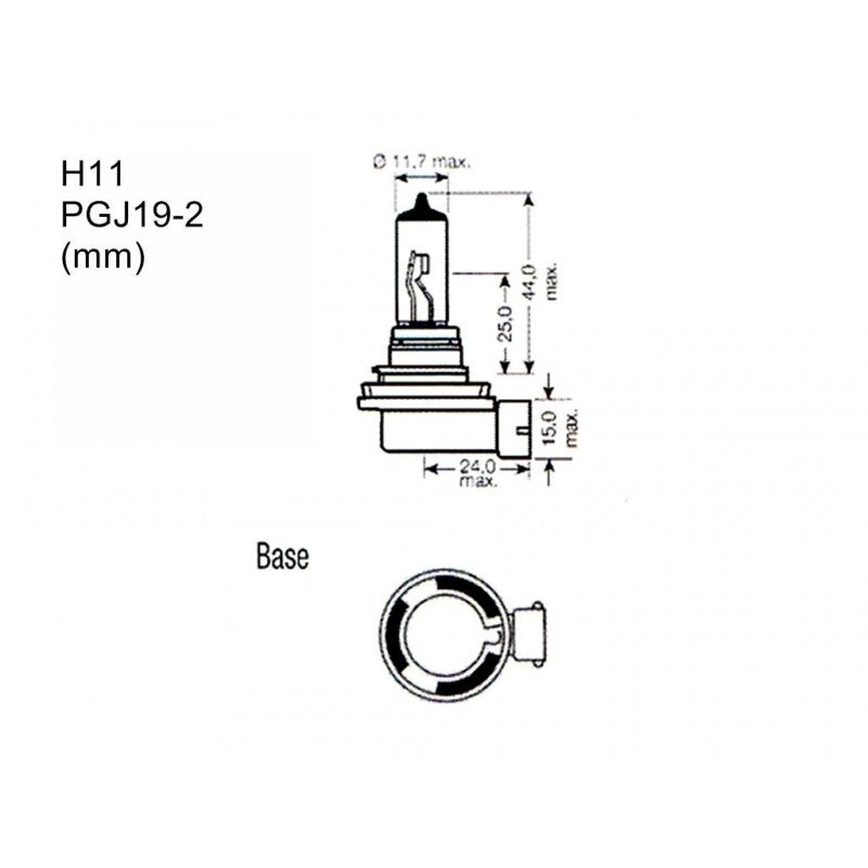 MTECH Super White Halogen Bulbs 12V H11 55W