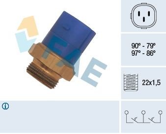 Sensor interruptor de temperatura del ventilador del radiador FAE 38170