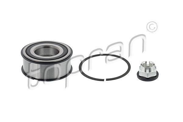 Kit de rolamento de roda TOPRAN 700 639 Eixo dianteiro, esquerdo, Eixo dianteiro, direito, com porca, com anel de retenção, 84 mm