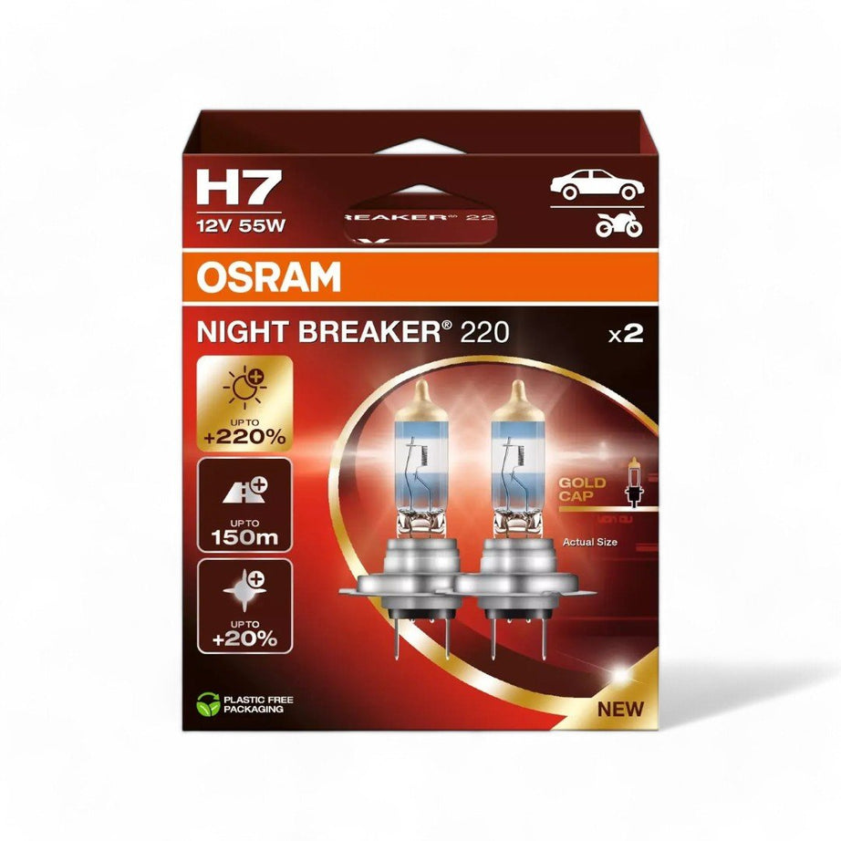 Lámparas disyuntoras nocturnas Osram H7 12V 220%