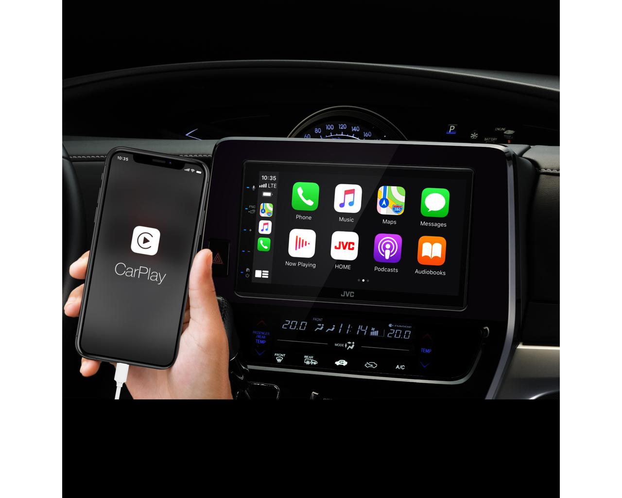 Autorrádio 2 DIN JVC KW-M560BT Ecrã Tátil 6.8" | Compatível com Apple CarPlay® e Android Auto™
