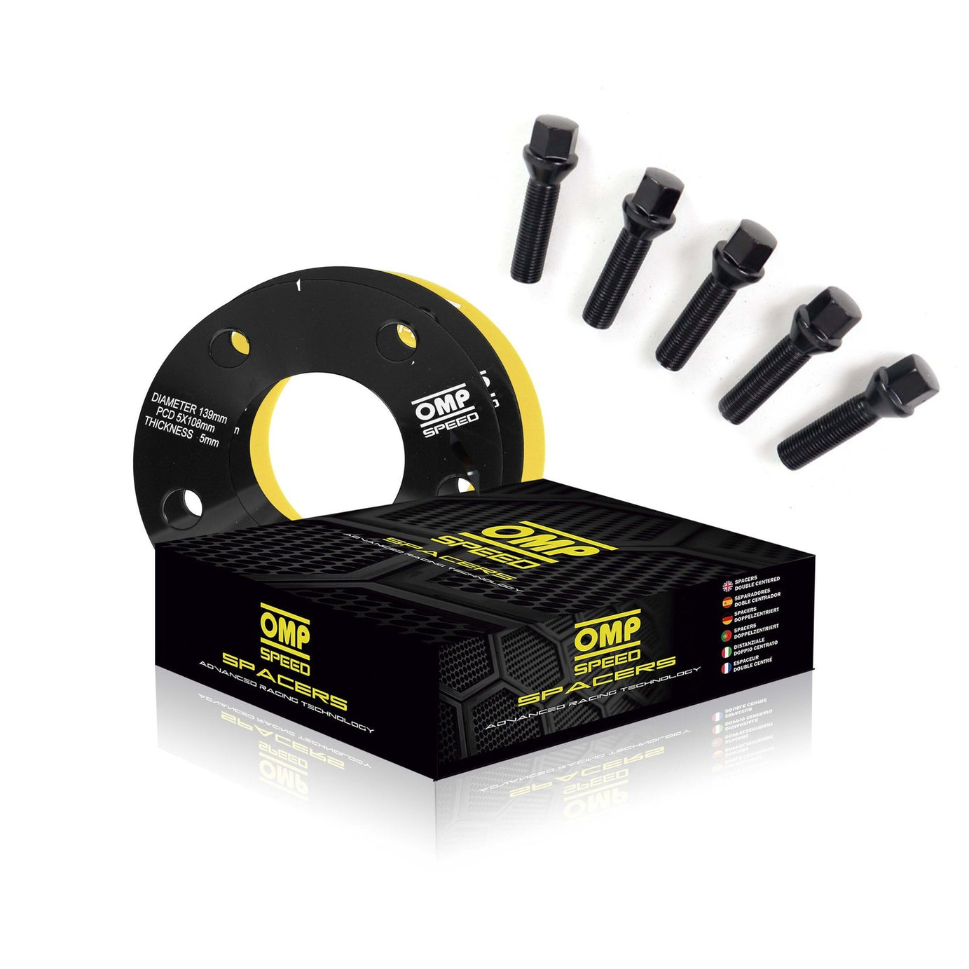 KIT DE ESPAÇADORES OMP 5MM 4X100 57.1 M12X1.5