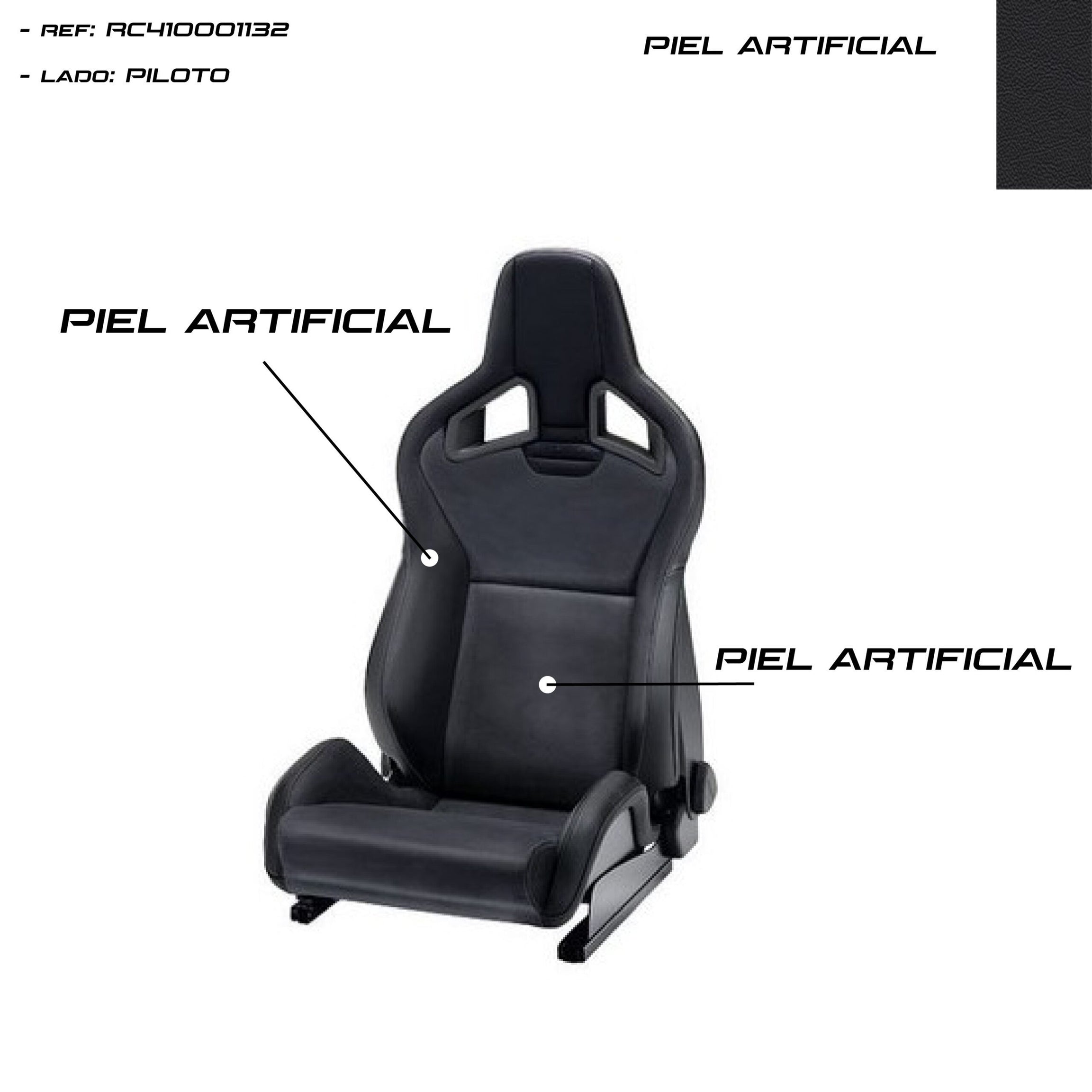 ASIENTO RECARO SPORTSTER CS PILOTO PIEL ARTIFICIAL NEGRO