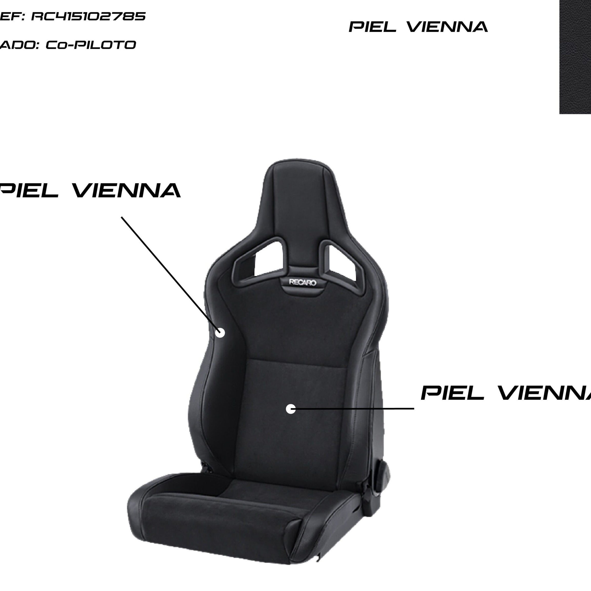 SEAT RECARO CROSS SPORTSTER CS AIRBAG HEATED LEATHER VIENNA BLACK PASSENGER