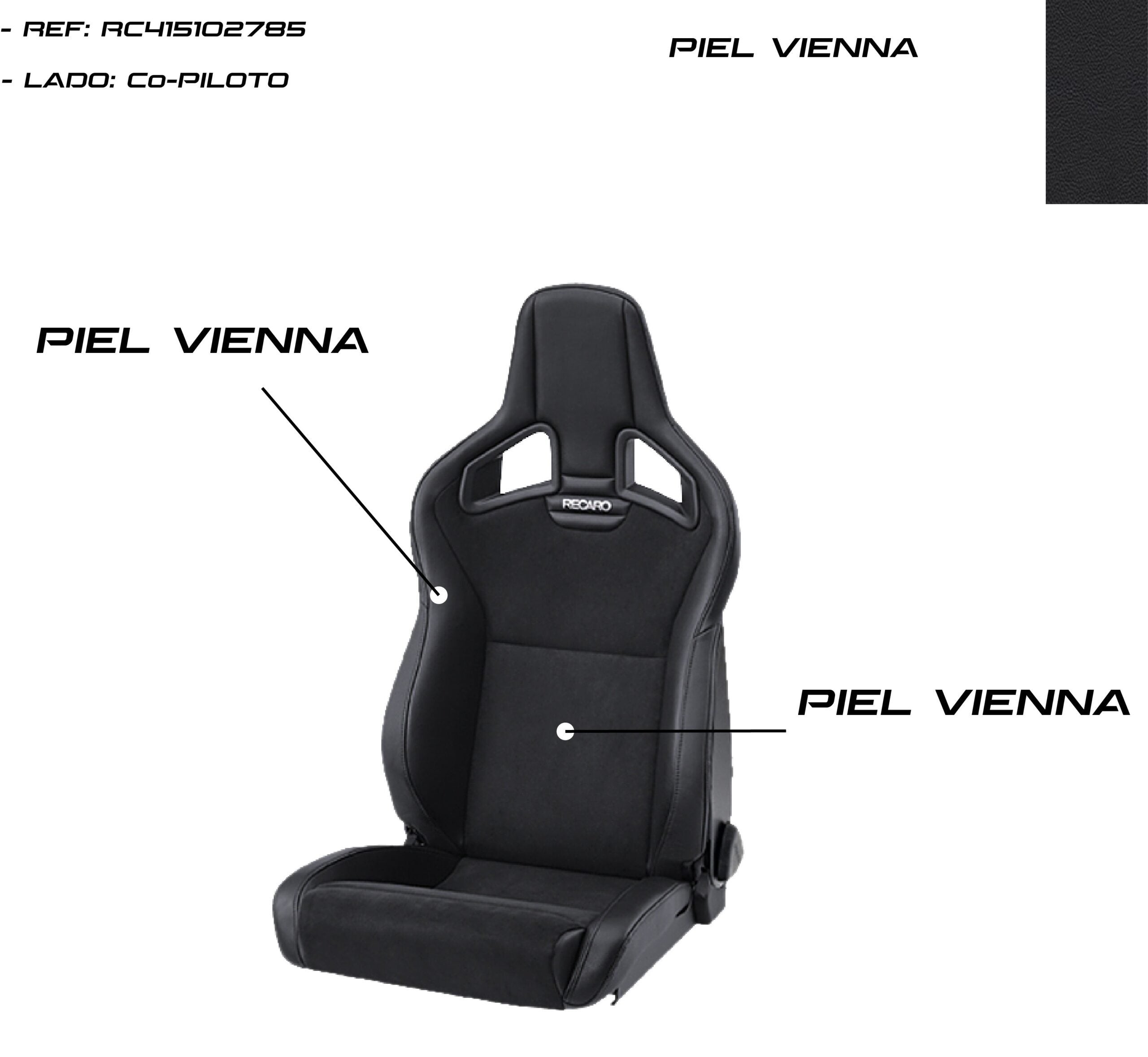 SEAT RECARO CROSS SPORTSTER CS AIRBAG AQUECIMENTO COURO VIENNA PRETO PASSAGEIRO