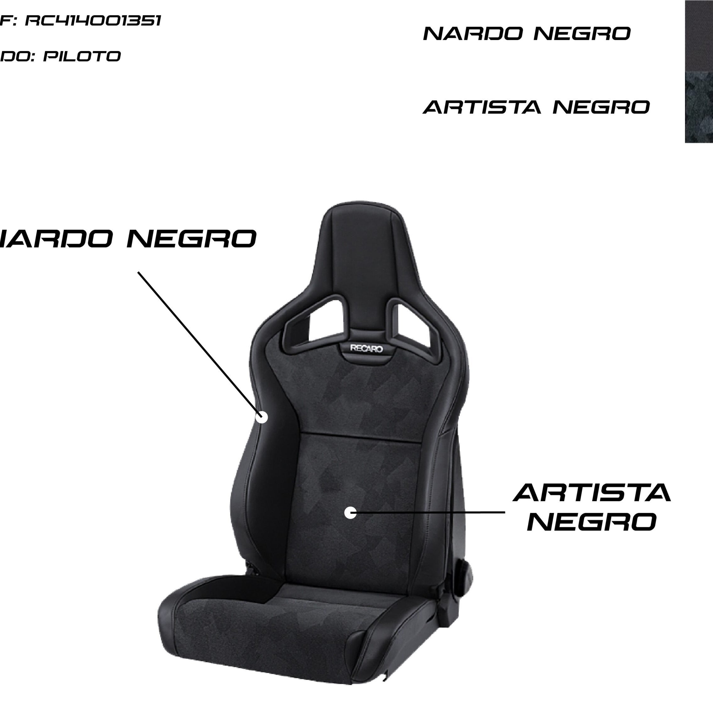 SEAT RECARO CROSS SPORTSTER CS ARTIST BLACK/NARDO BLACK PILOT