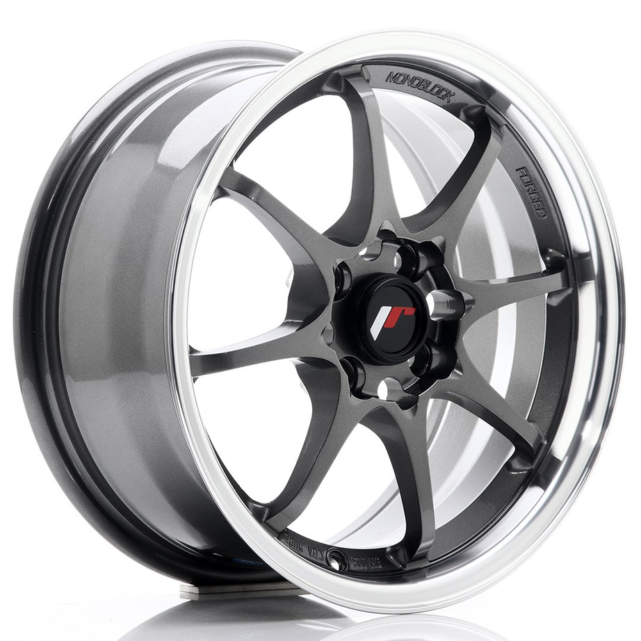 Jante JR Wheels JR5 15x7 ET35 4x100 Gun Metal w/Machined Lip