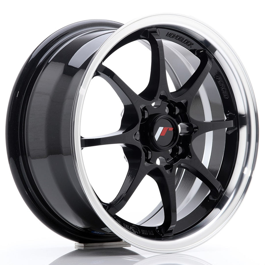 Rim JR Wheels JR5 15x7 ET35 4x100 Gloss Black w/Machined Lip