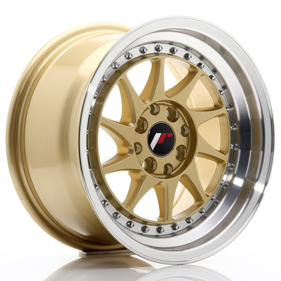 Llanta JR Wheels JR26 15x8 ET25 4x100/108 Oro con Labio Mecanizado