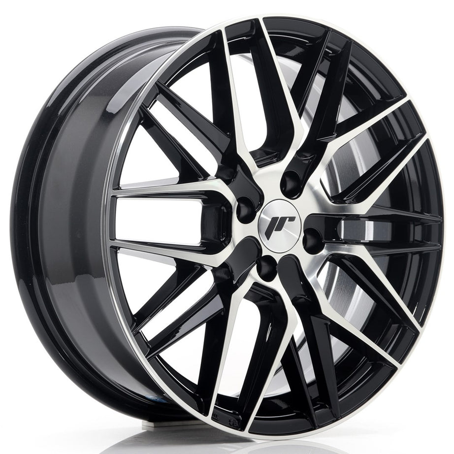 JR Wheels JR28 17x7 ET40 4x100 Gloss Black Machined Face Rim