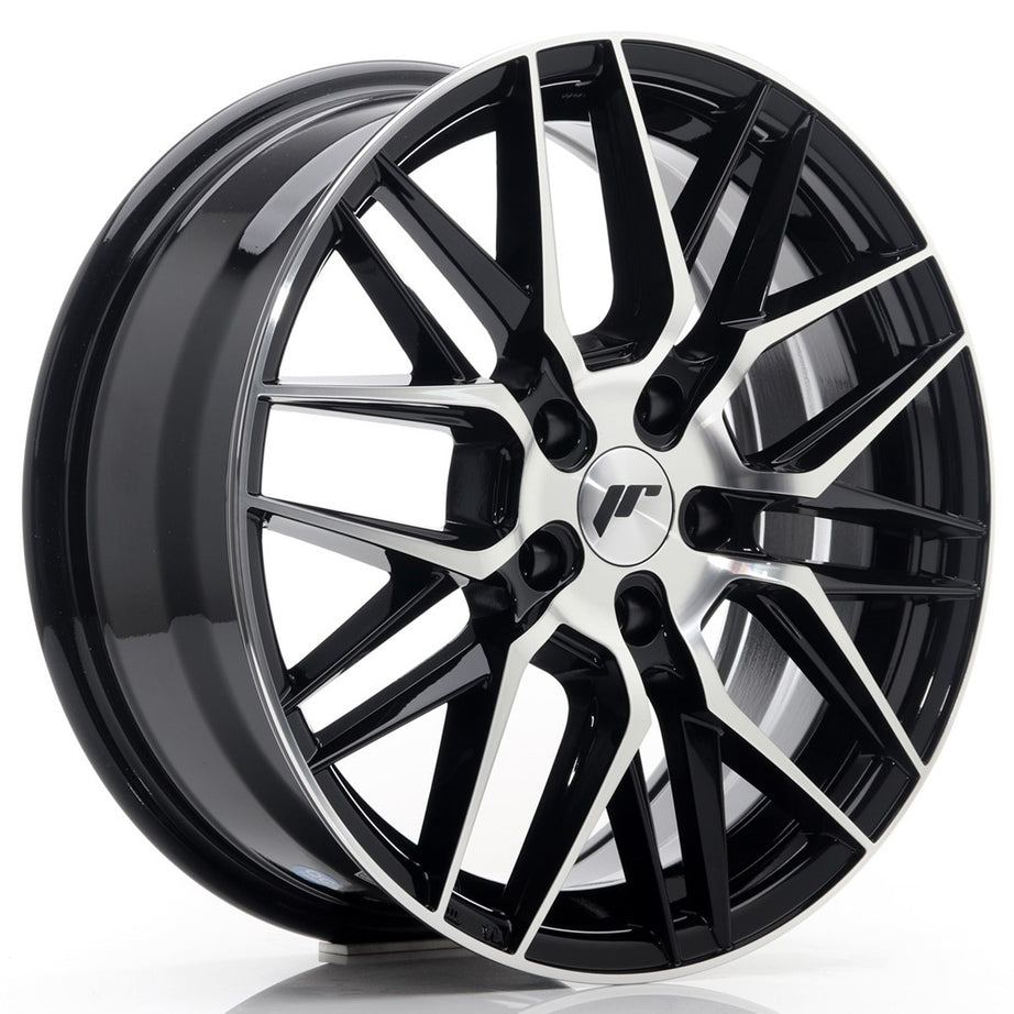 JR Wheels JR28 17x7 ET40 5x114.3 Llanta frontal mecanizada en negro brillante