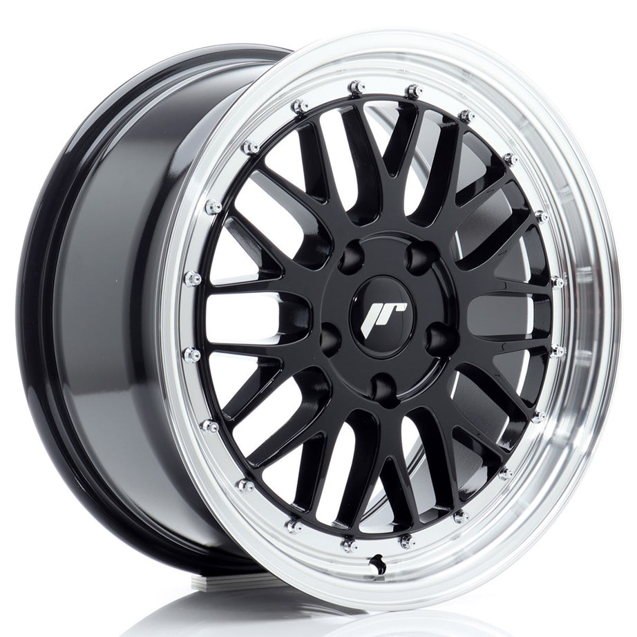 Llanta JR Wheels JR23 17x8 ET35 5x120 Negro Brillante con Labio Mecanizado